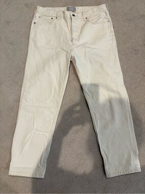 Everlane The Rigid Slouch Jean Organic Cotton Ecru Cream Jeans 30 Regular